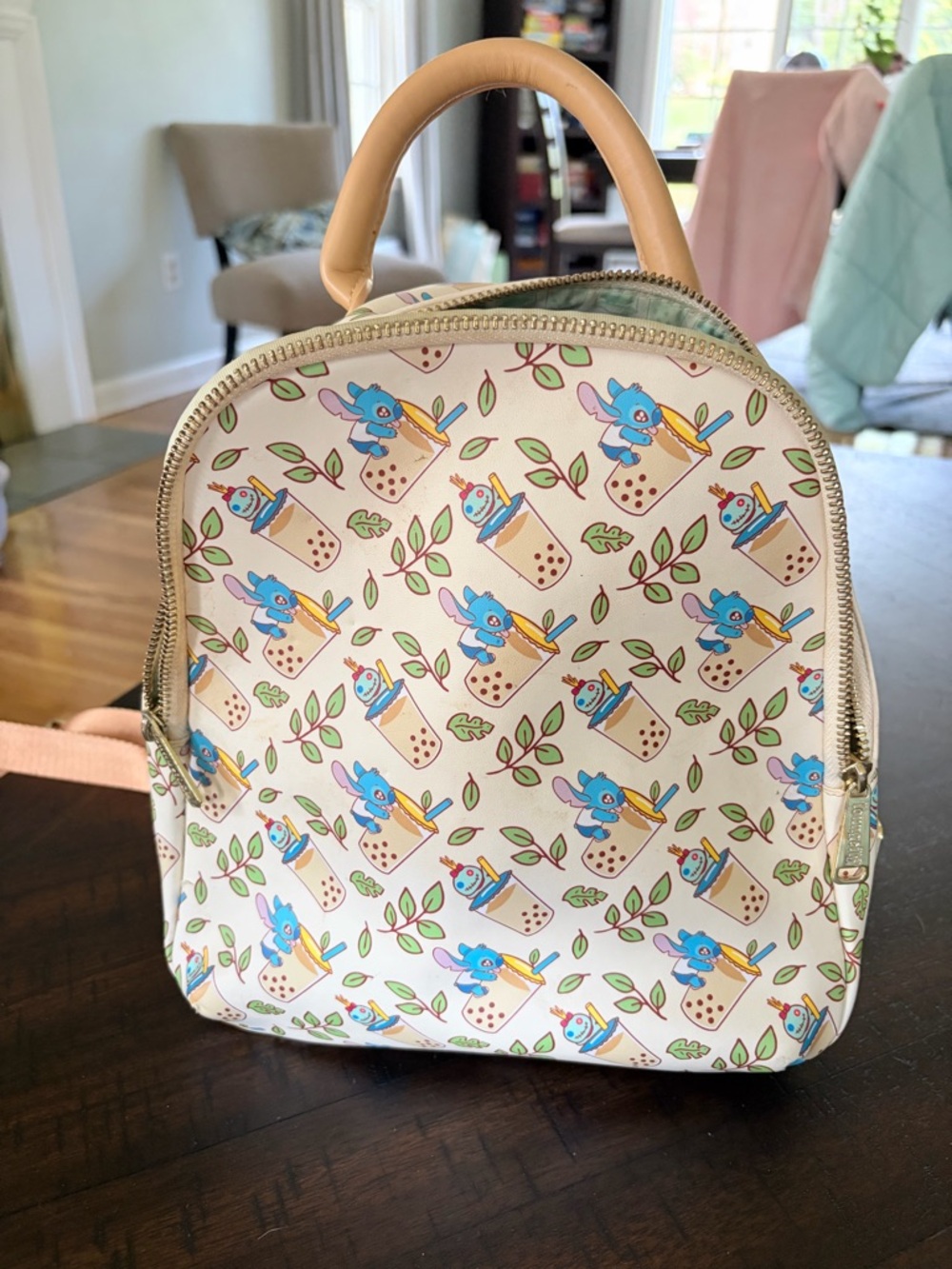Loungefly Stich Mini Backpack with Bubble Tea Print